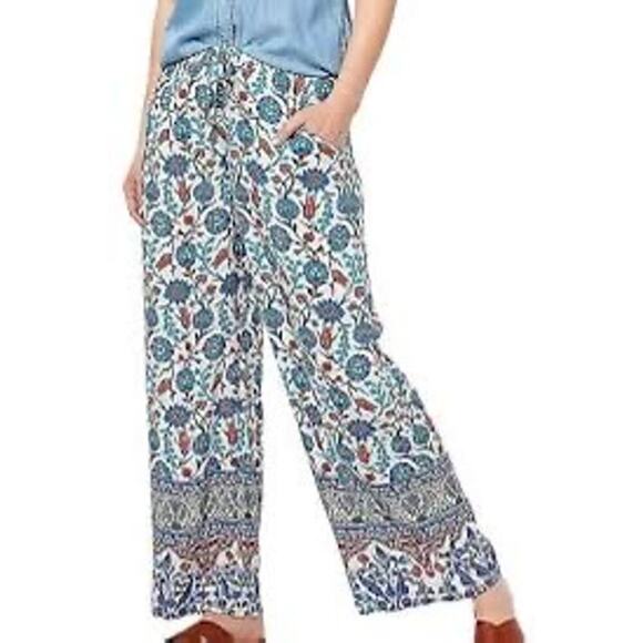 Tolani Collection 100% Viscose Wide Leg Ankle Length Floral Print Flowy Pants XL - Picture 1 of 8